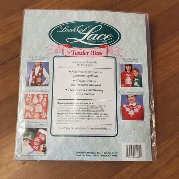 VTG New Distlefink Look of Lace Iron On Transfers "VICTORIAN POINSETTIAS" LL-32 - Picture 2 of 5